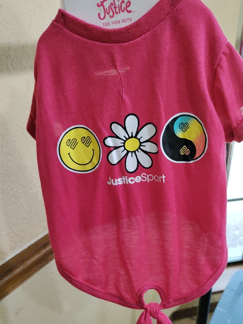 Justice Pink Pet Tee with Daisy & Smiley Icons